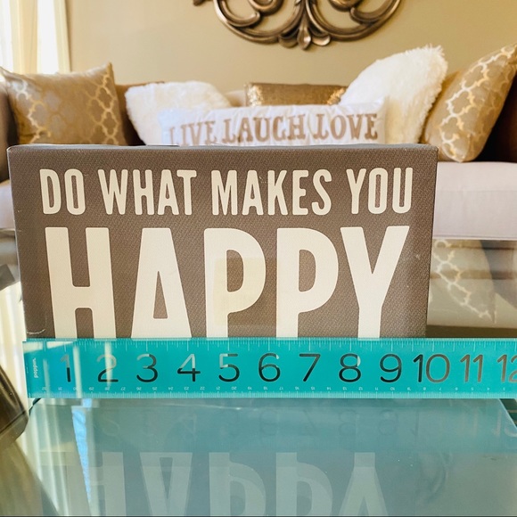 Do What Makes You Happy Canvas Wood Block Decor - Picture 3 of 6